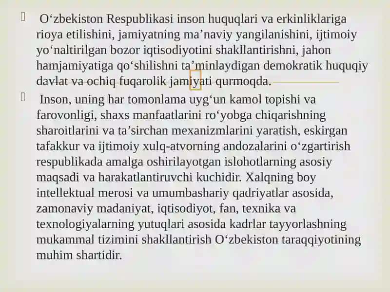 O’zbekiston Respublikasida Kadrlar Siyosati 3