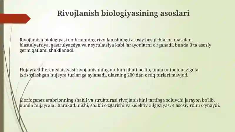Rivojlanish biologiyasi 3