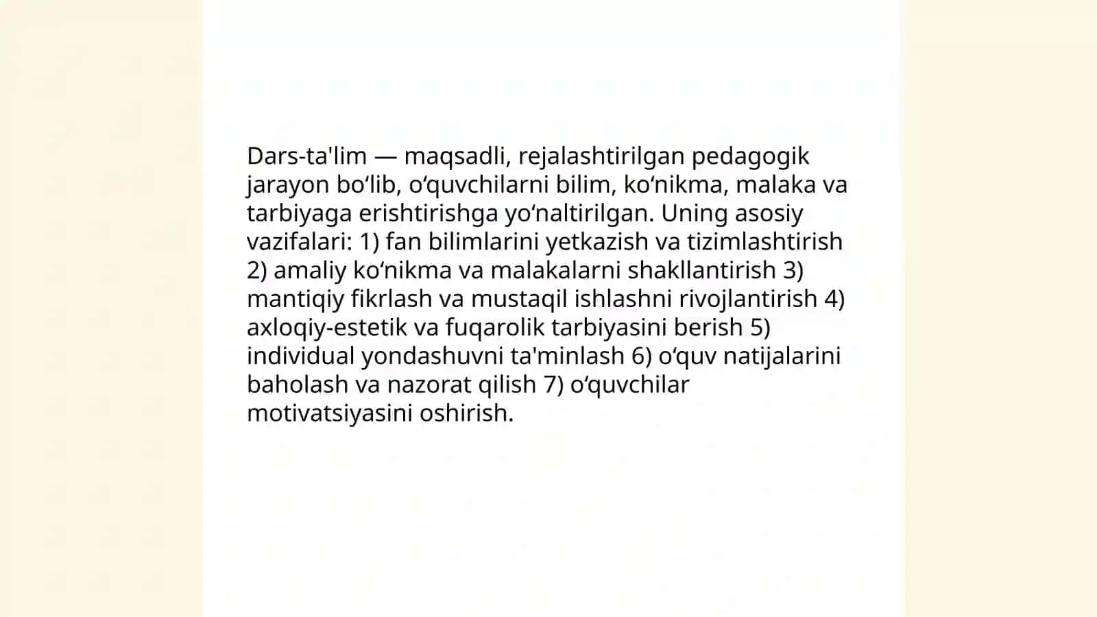 Dars-ta'limni tashkil etishning asosiy shakli 3