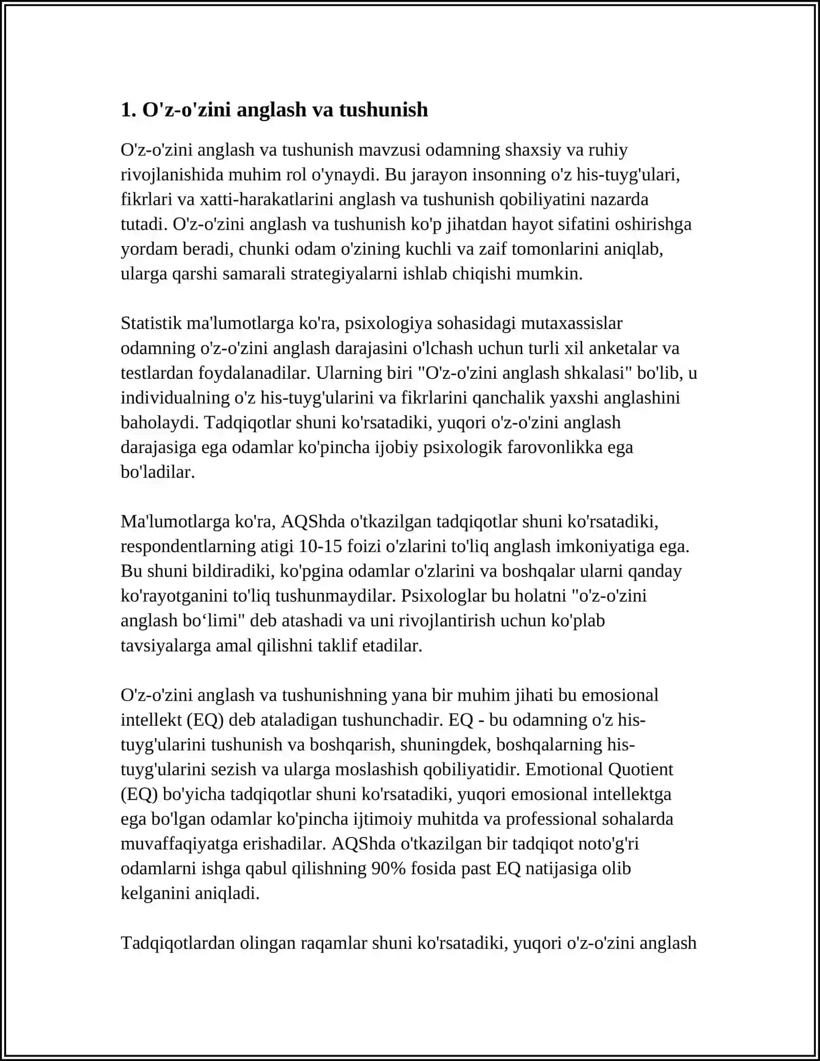 MUSTAQIL ISH Mavzu: PSIHALOGIYA 3