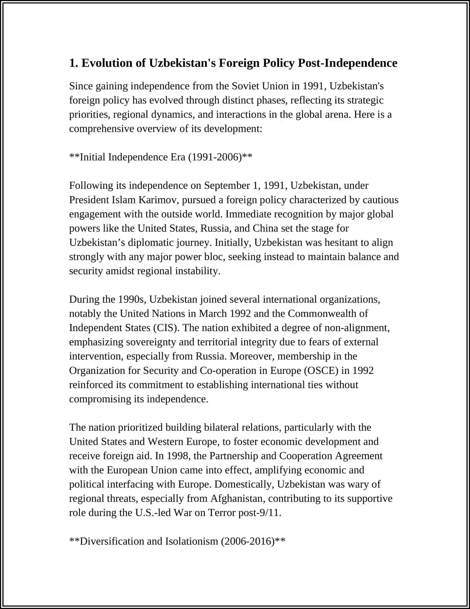 FOREIGN POLICY IN UZBEKISTAN 3