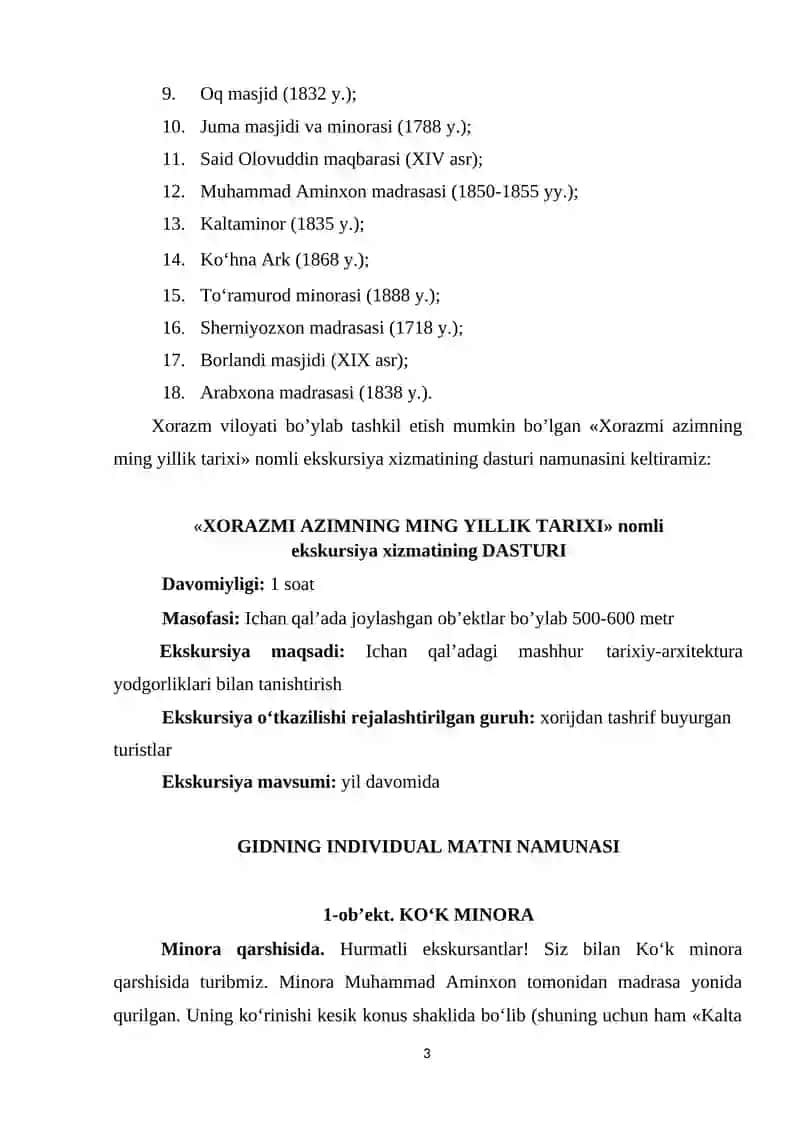 O‘ZBEKISTONNING TARIXIY-ARXITEKTURA YODGORLIKLARI EKSKURSIYA XIZMATI 3