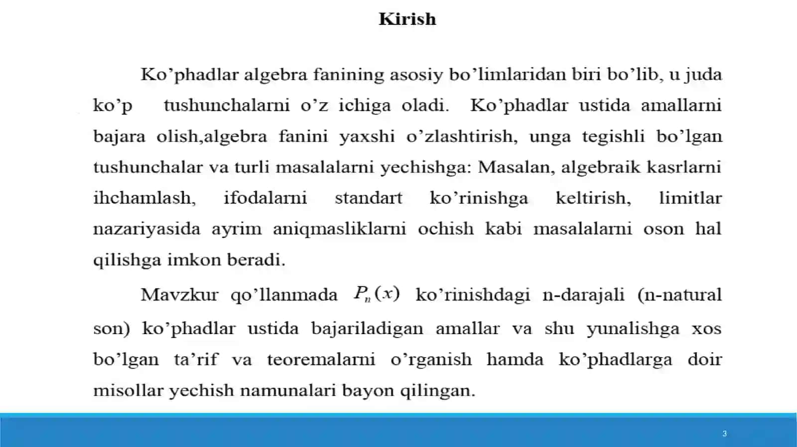 Birhadlar va Ko‘phadlar 3