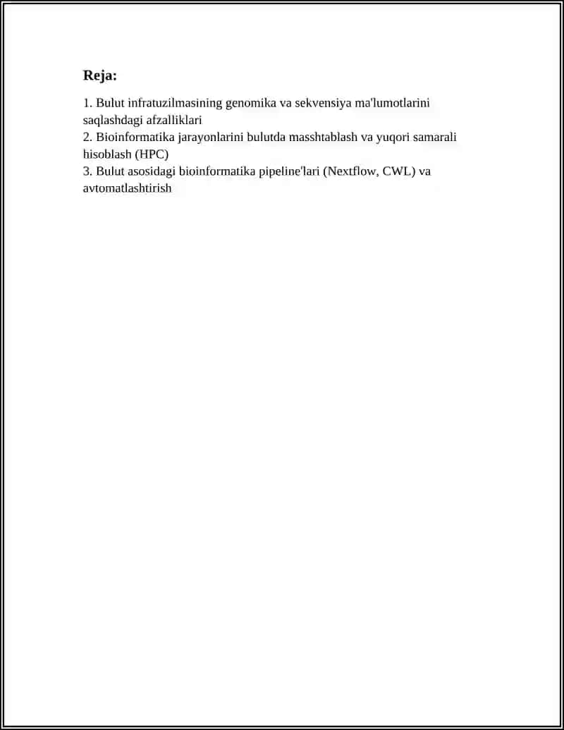 BULUTLITEXNOLOGIYALAR (CLOUD COMPUTING) VA BIOTEXNOLOGIKMA'LUMOTLAR BILAN ISHLASHDAGIAFZALLIKLARI 3