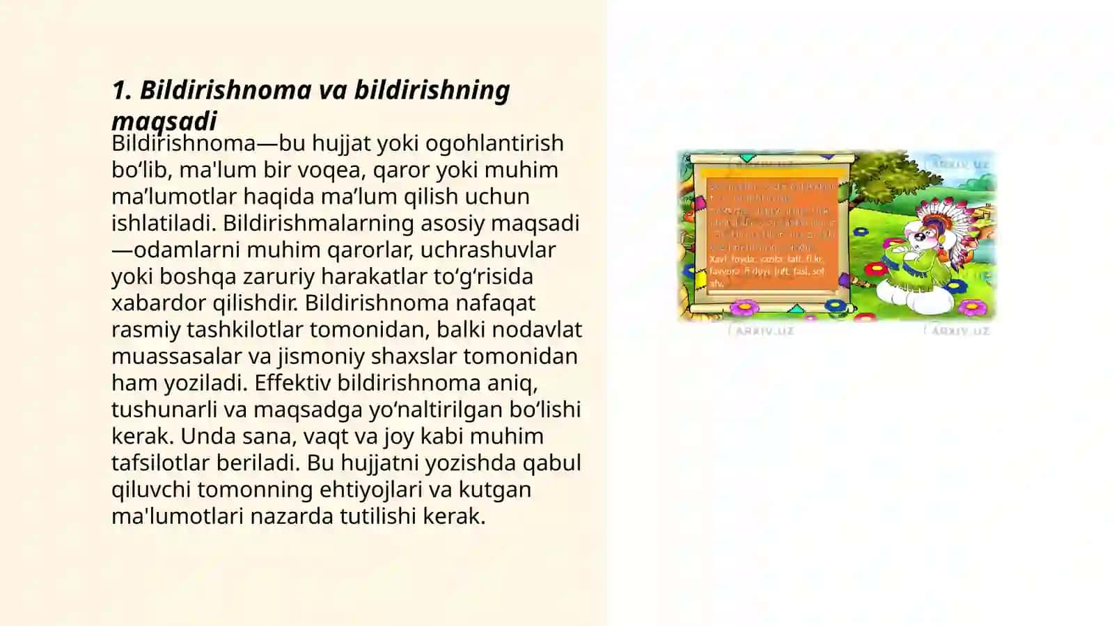 Bildirishnoma va bildirish 3