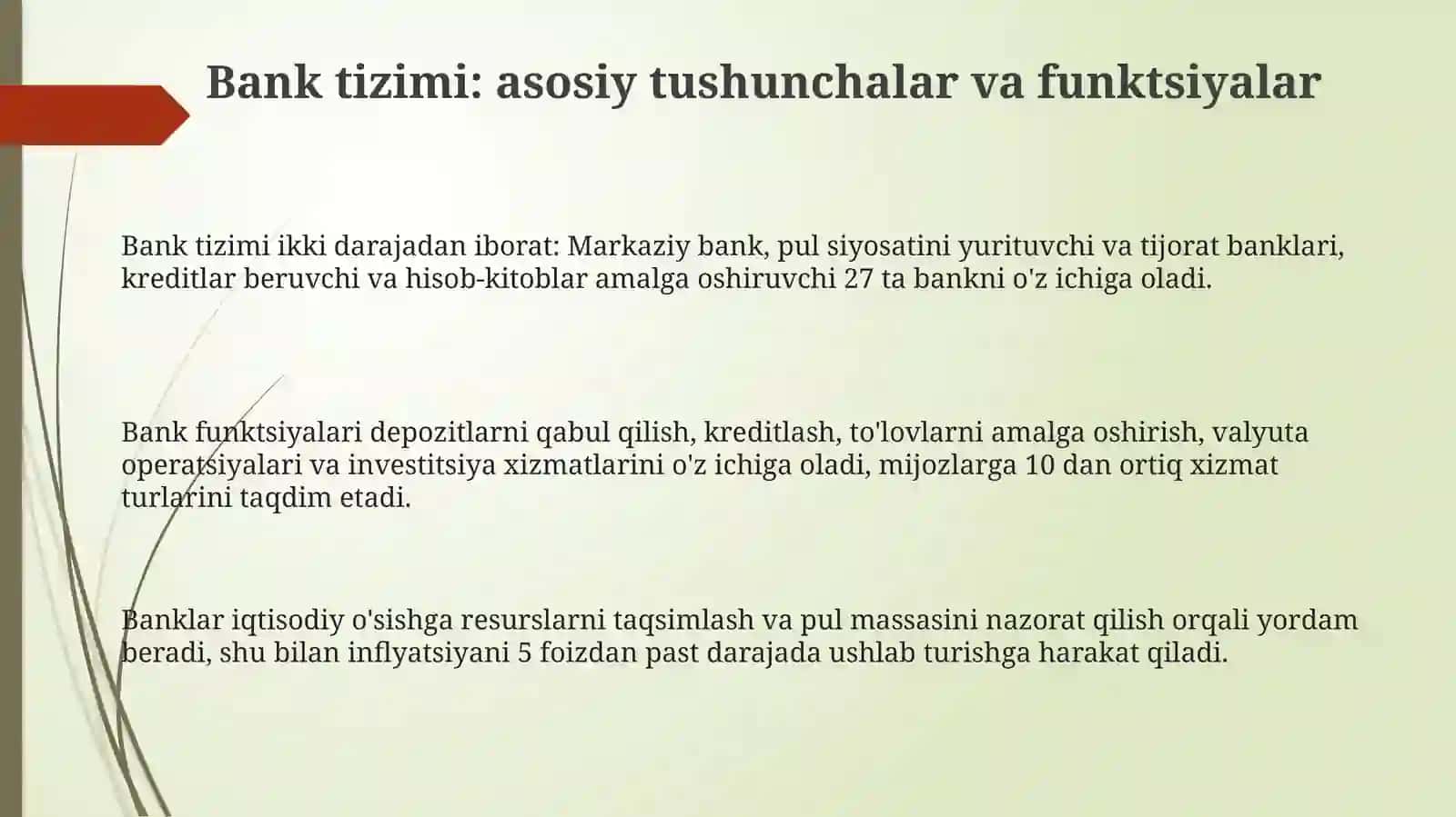 Bank tizimi va uning fuqarolar hayotidagi oʻrni 3