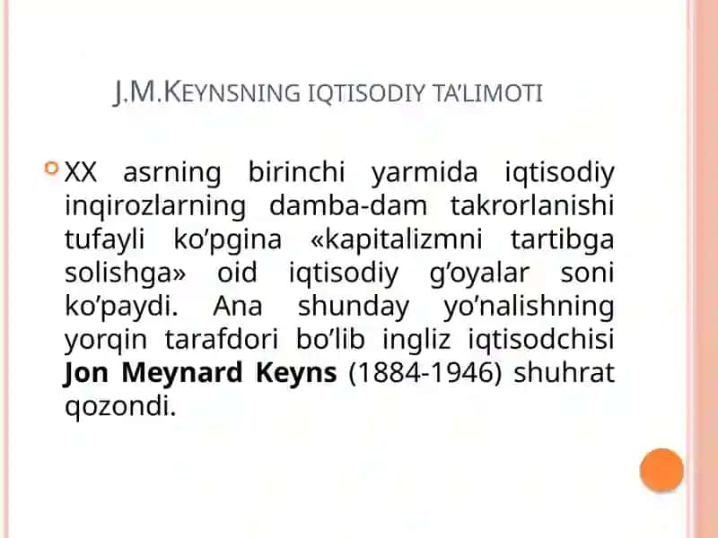 Jon Meynard Keyns ta'limoti va neokeynschilik 3