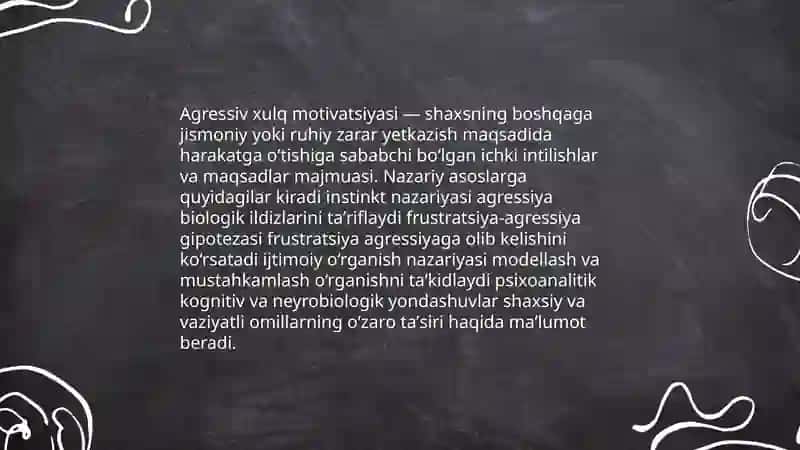 Agressiv xulq motivatsiyasi 3