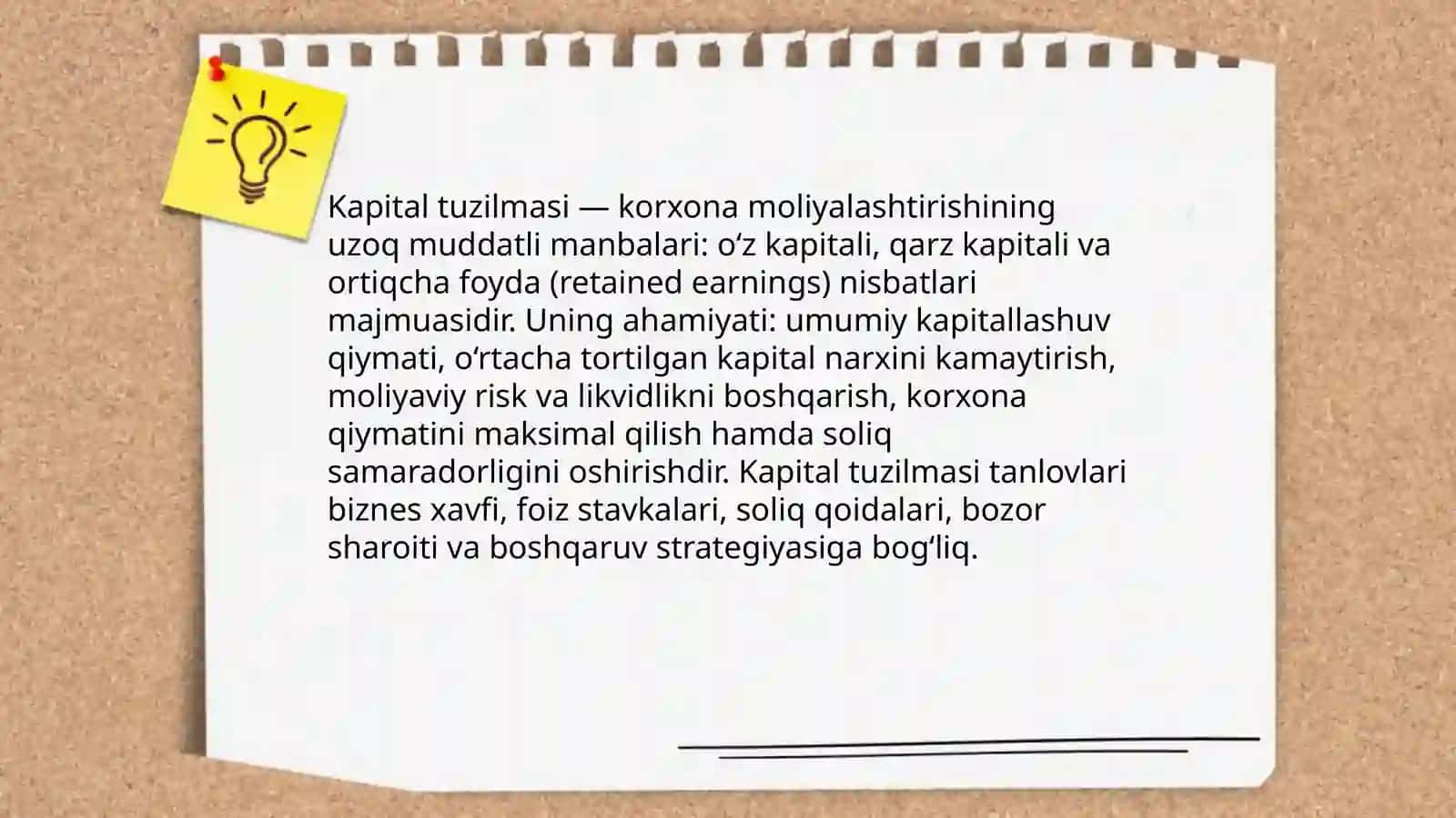 Kapital tuzilmasi va uni boshqarish 3