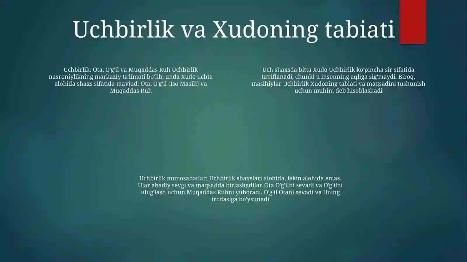 Xristianlik Dinining TaʼLimoti 3