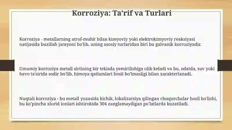 Uyda korroziyani yoʻqotish usuli 3
