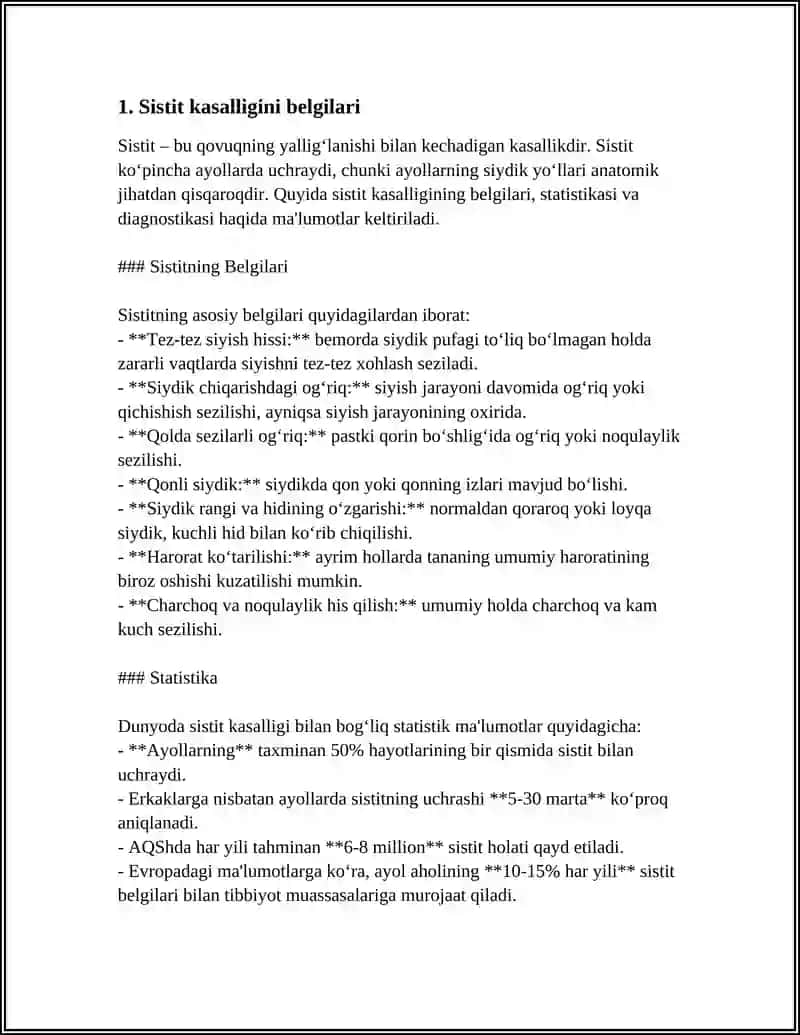 SISTIT KASALLIGI HAQIDA 3