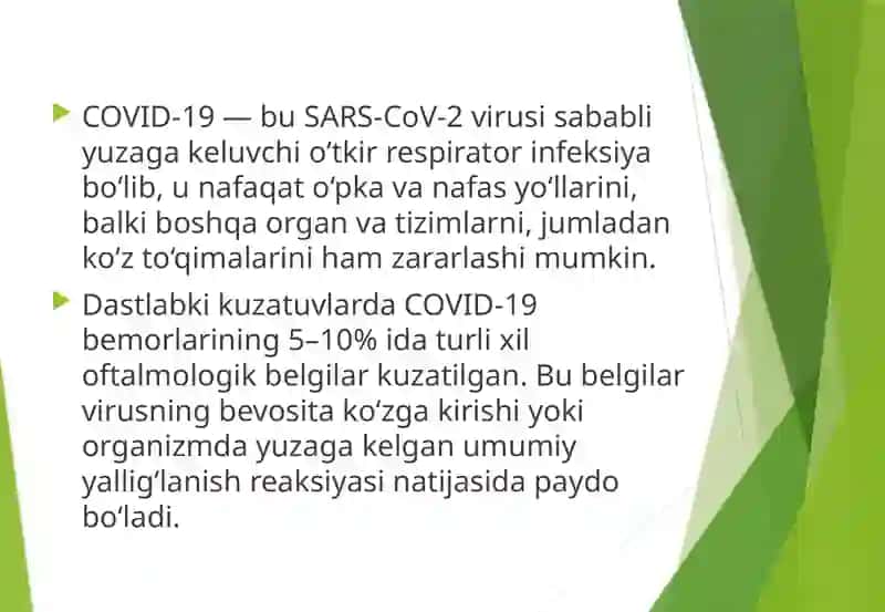 Koviddagi ko’zdagi o’zgarishlar 3
