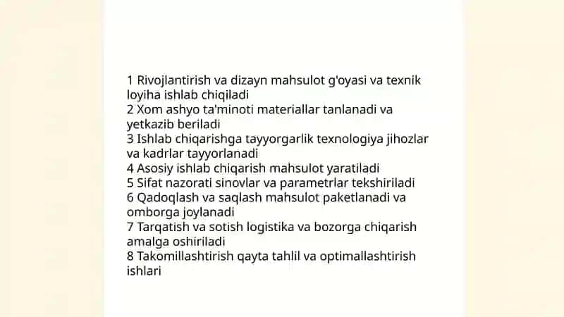 Ishlab chiqarish jarayoni va uning natijalari 3
