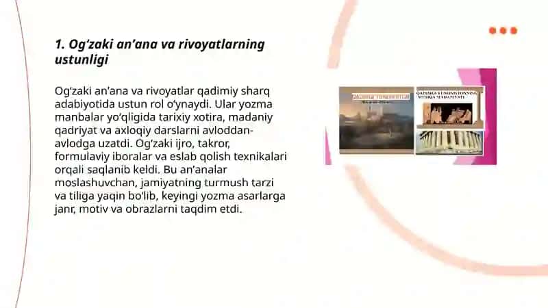 Eng qadimgi sharq adabiyotiga xos xususiyatlar 3