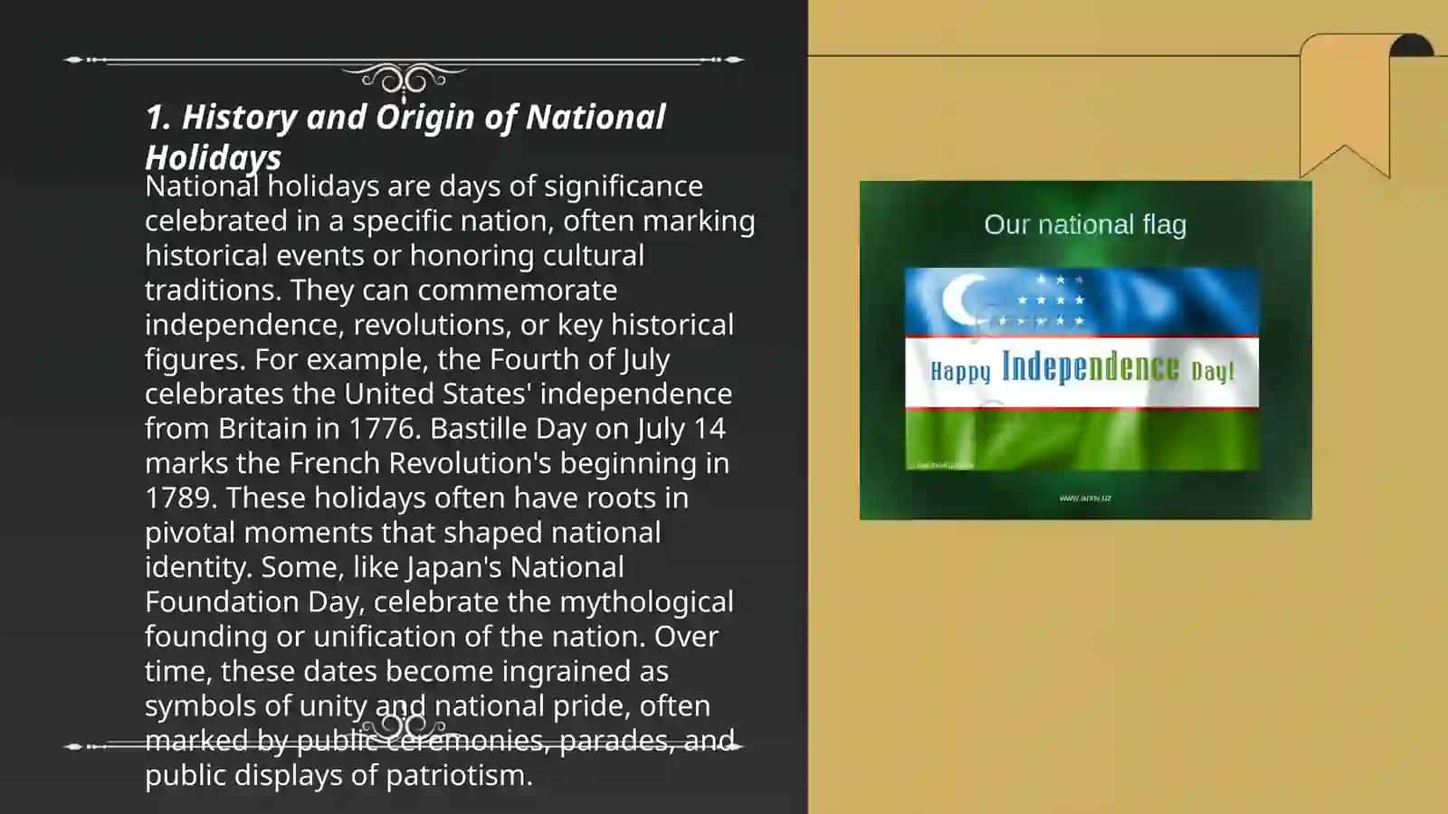 National holidays 3