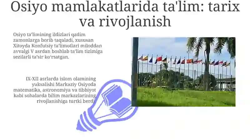 Osiyo mamlakatlarida ta'lim tarbiyani tashkil etish 3