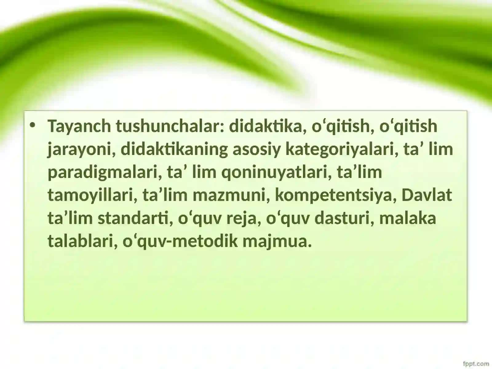 Didaktika - pedagogik ta‘lim nazariyasi 3