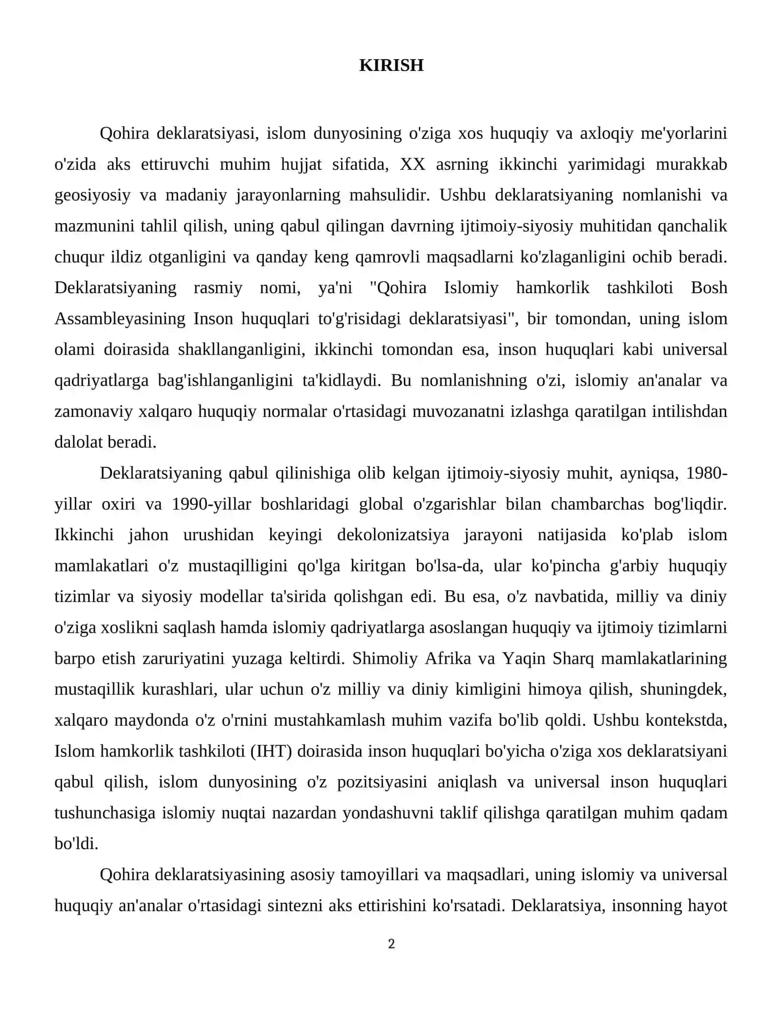 Qohira deklaratsiyasi tarixi va mazmuni 3