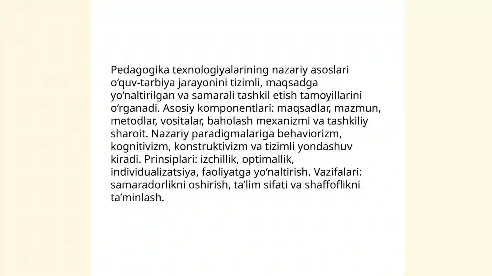 Pedagogıka texnologiya shakllanishi 3