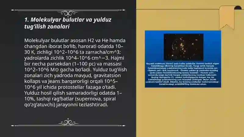 Molekulyar bulutlar va yulduz tug‘ilish zonalari 3