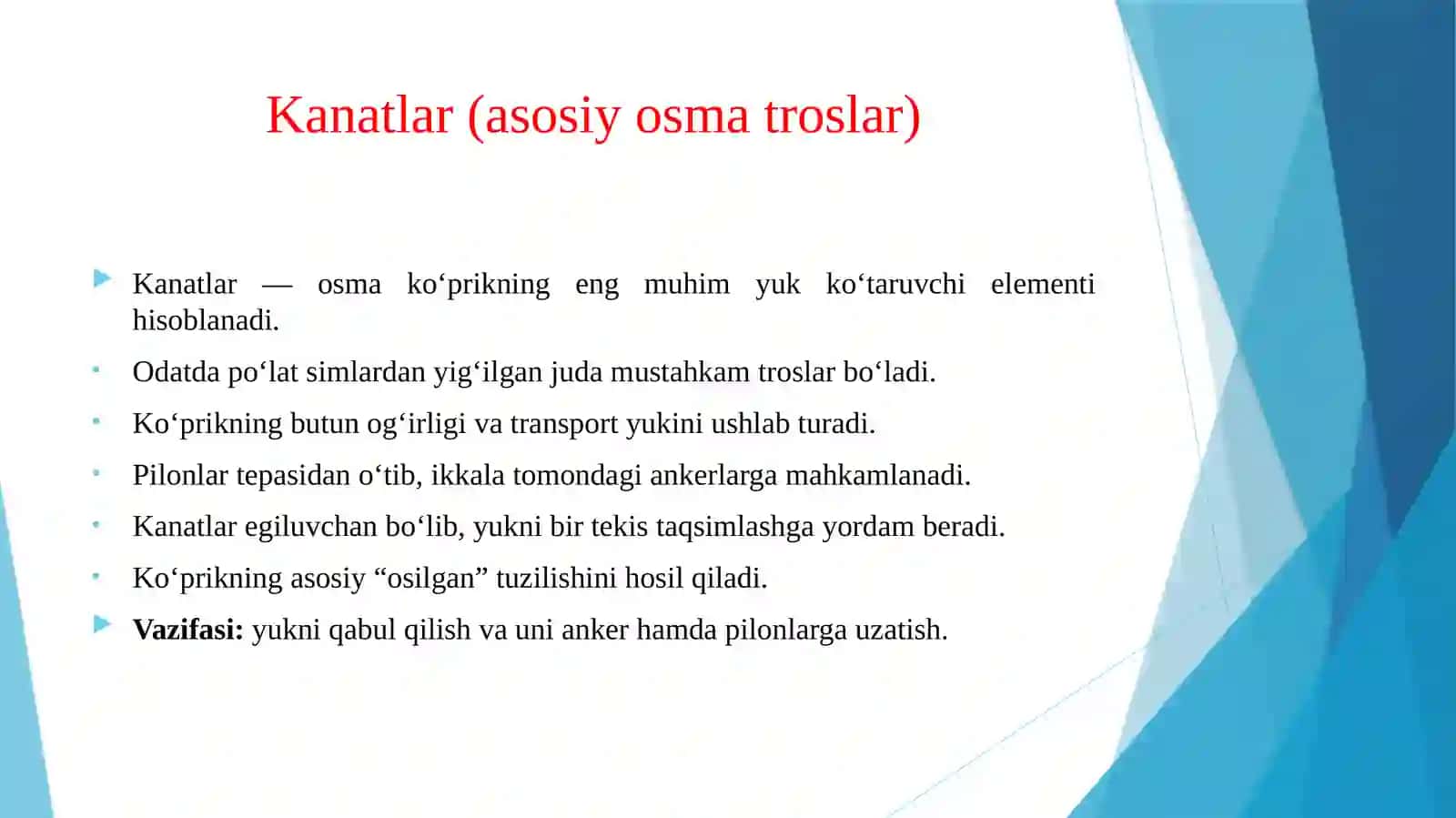 OSMA KO‘PRIKLARNING ASOSIY ELEMENTLARI(KANATLAR ANKERLAR PILONLAR) 3