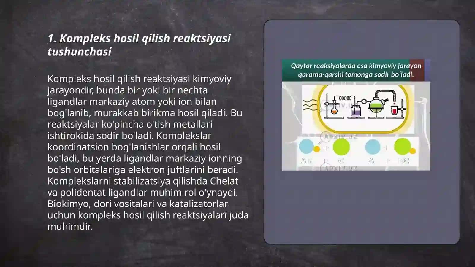 Kompleks hosil qilish reaksiyalarida muvozanat 3