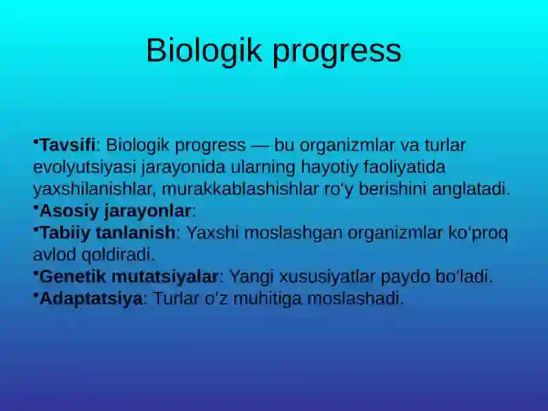 BIOLOGIK PROGRESS VA REGRES 3