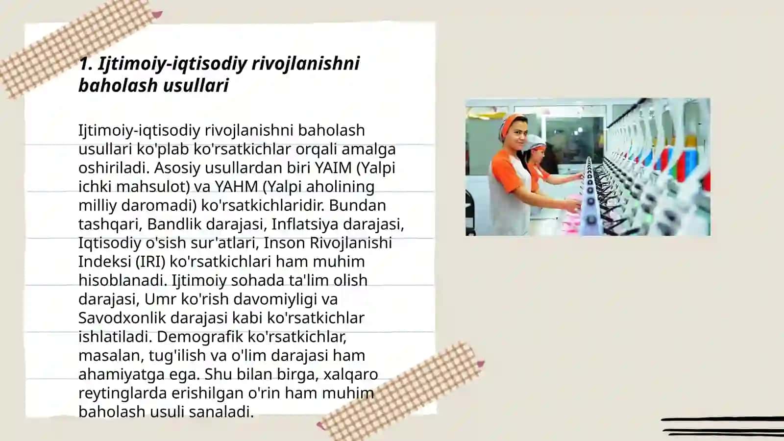 Ijtimoiy-iqtisodiy rivojlanishni baholash usullari 3