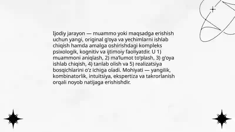 Ijodiy jarayonning xususiyatlari 3