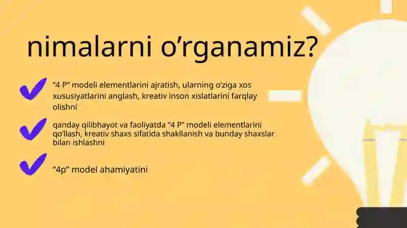 Kreativlikning 4p modeli 3