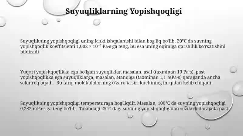 Suyuqliklar Molekulyar Tuzilishining Xususiyatlari 3