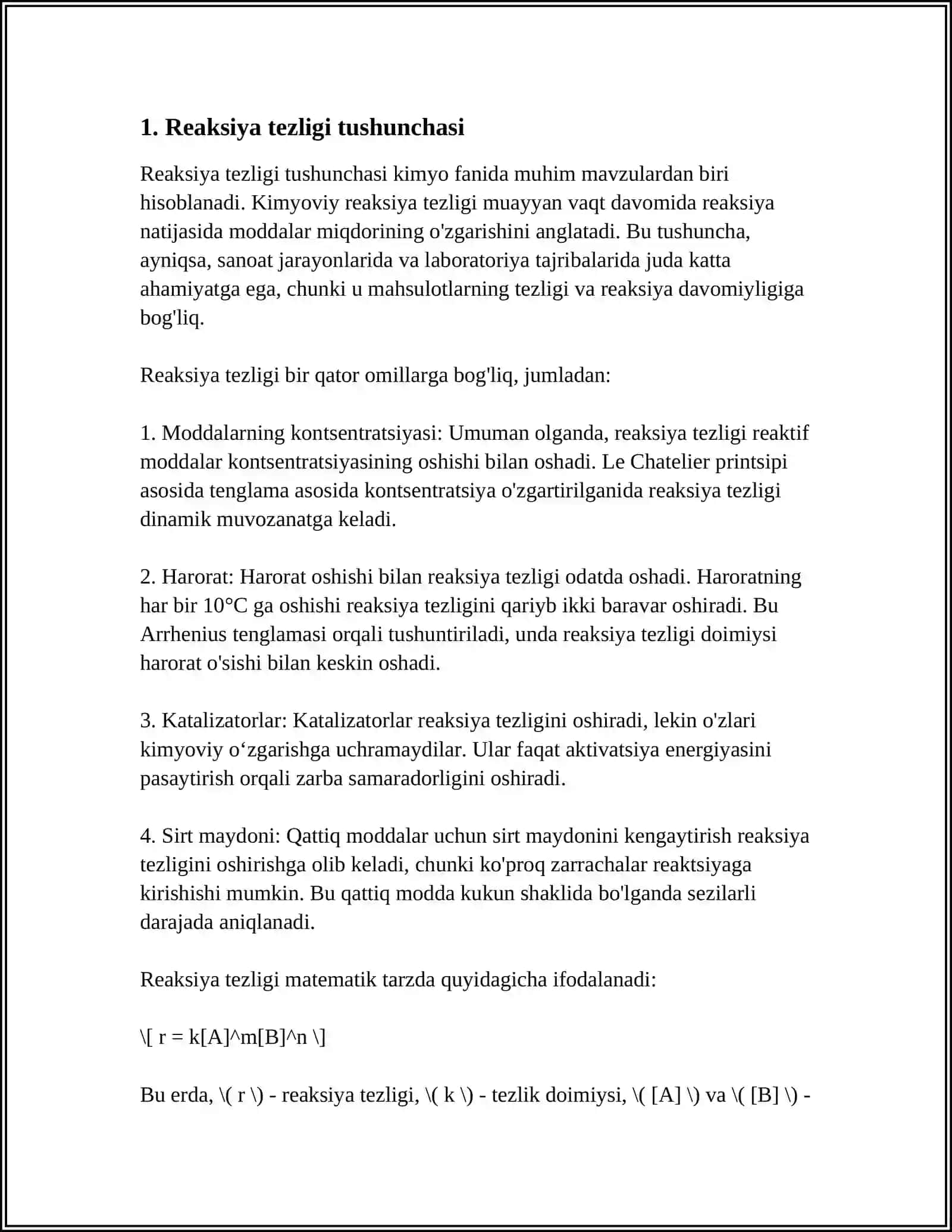 KIMYOVIY REAKSIYA TEZLIGI 3
