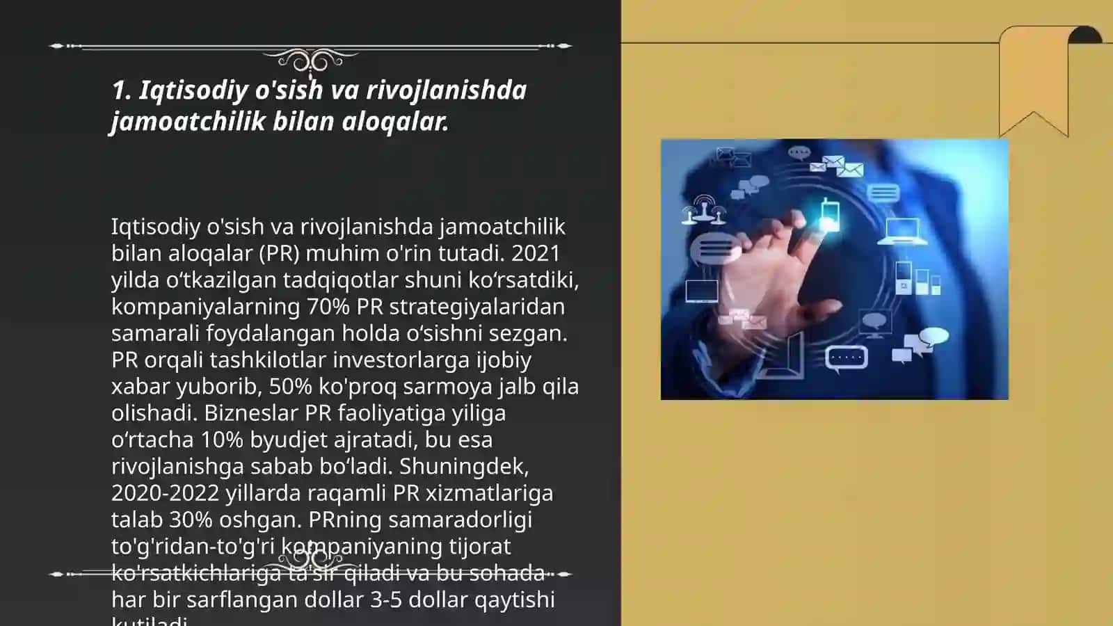 Iqtisod va moliya tizimlarida jamoatchilik bilan aloqalarning oʻrni 3