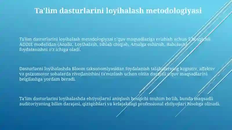 Ta'lim dasturlarini loyihalash metodikasi 3