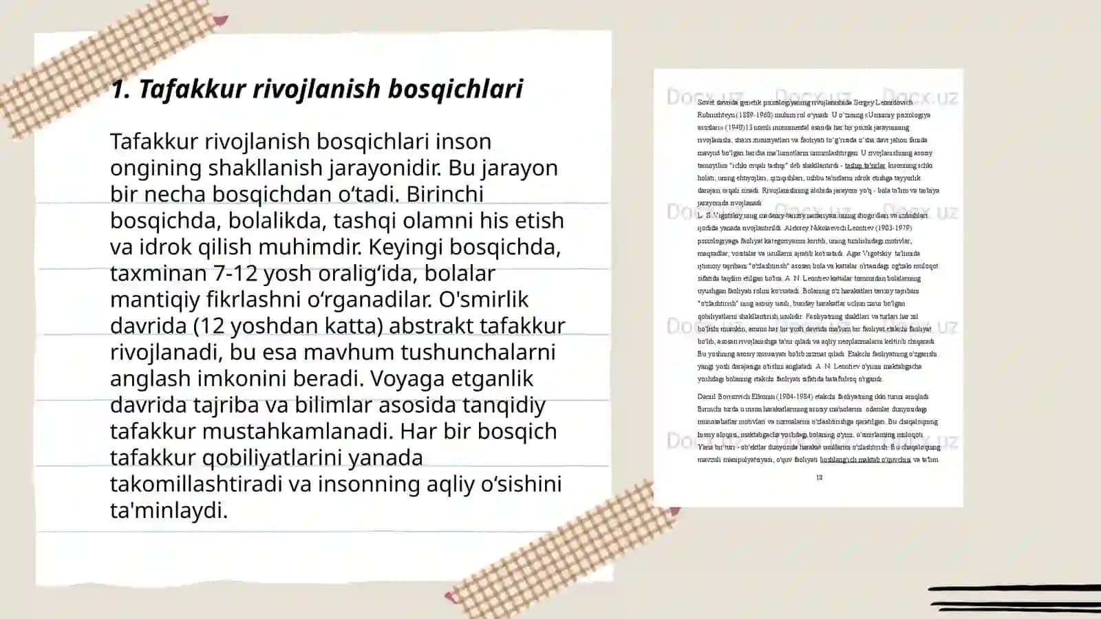 Tafakkur rivojlanish xususiyatlari 3
