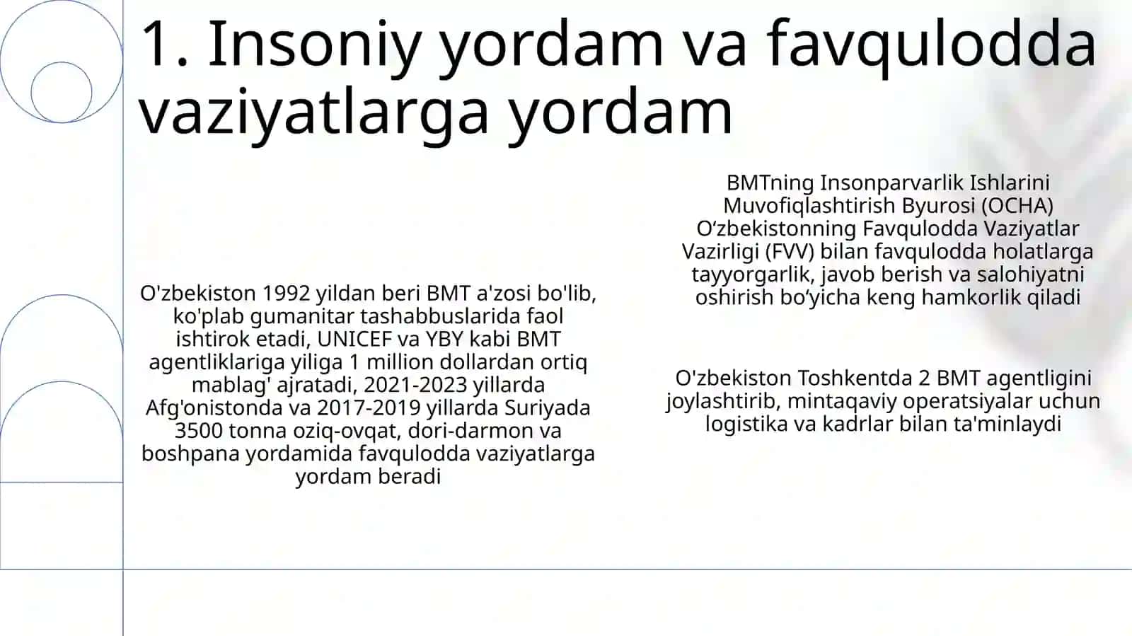 O'zbekiston Respublikasining BMT bilan hamkorligi 3