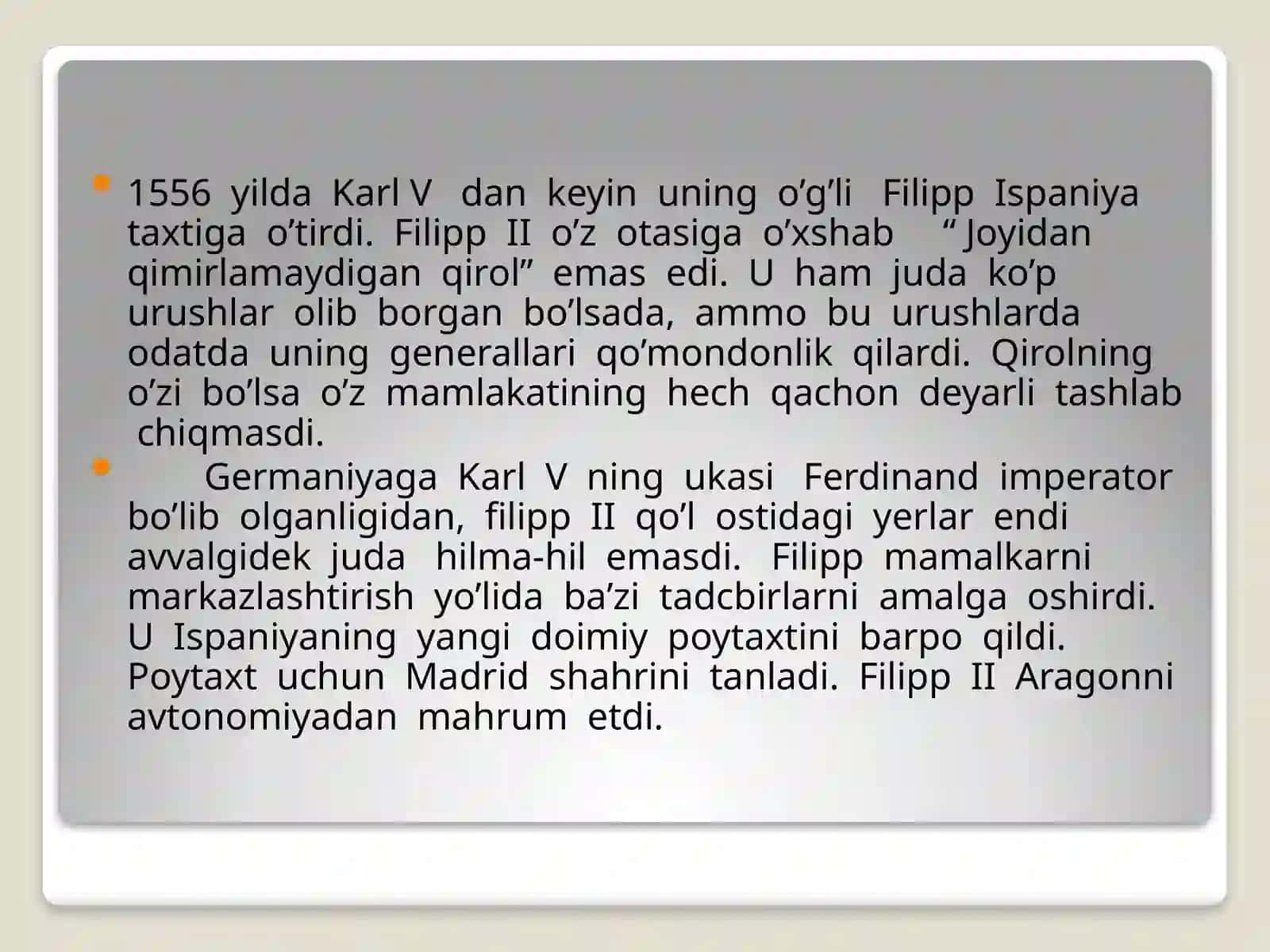 Filipp II davrida Ispaniya va uning tashqi siyosati 3