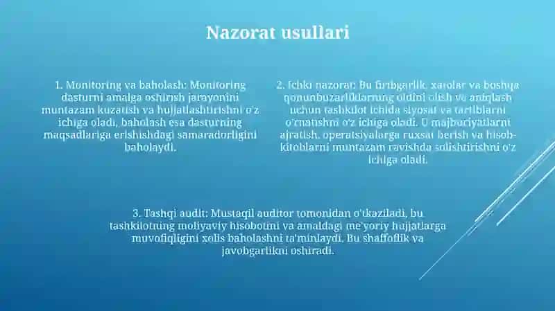 Nazorat Qilishning Usul Va Uslublari 3