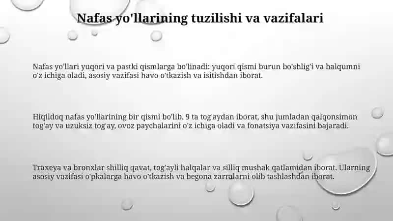 Nafas yòllariga kiruvchi azolar 3
