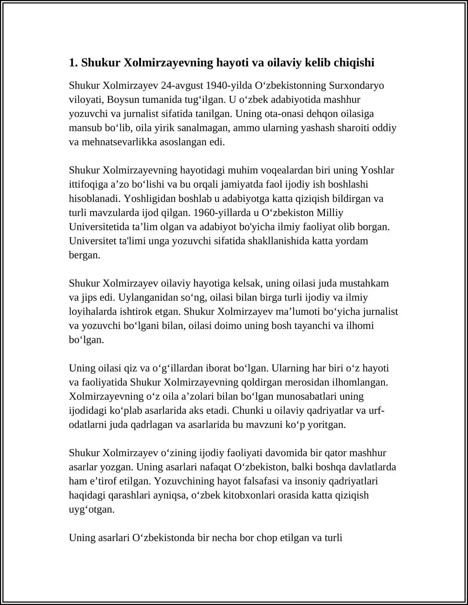 SHUKUR XOLMIRZAYEV HAYOTI VA IJODI 3