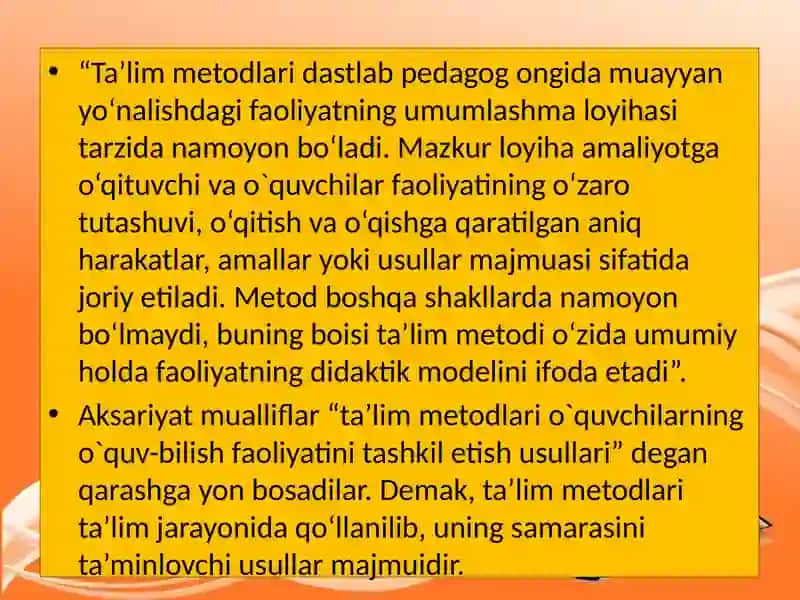 Ta’lim Metodlari va Vositalari 3