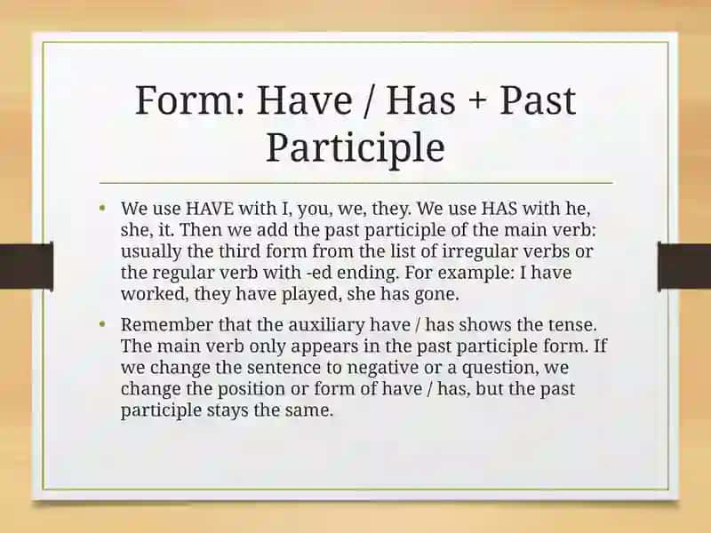Present Perfect Tense 3