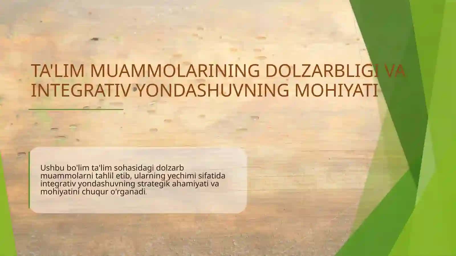 BIOLOGIYADA INTEGRATSION TA'LIM MUHITINI SHAKLLANTIRISH USULLARI 3