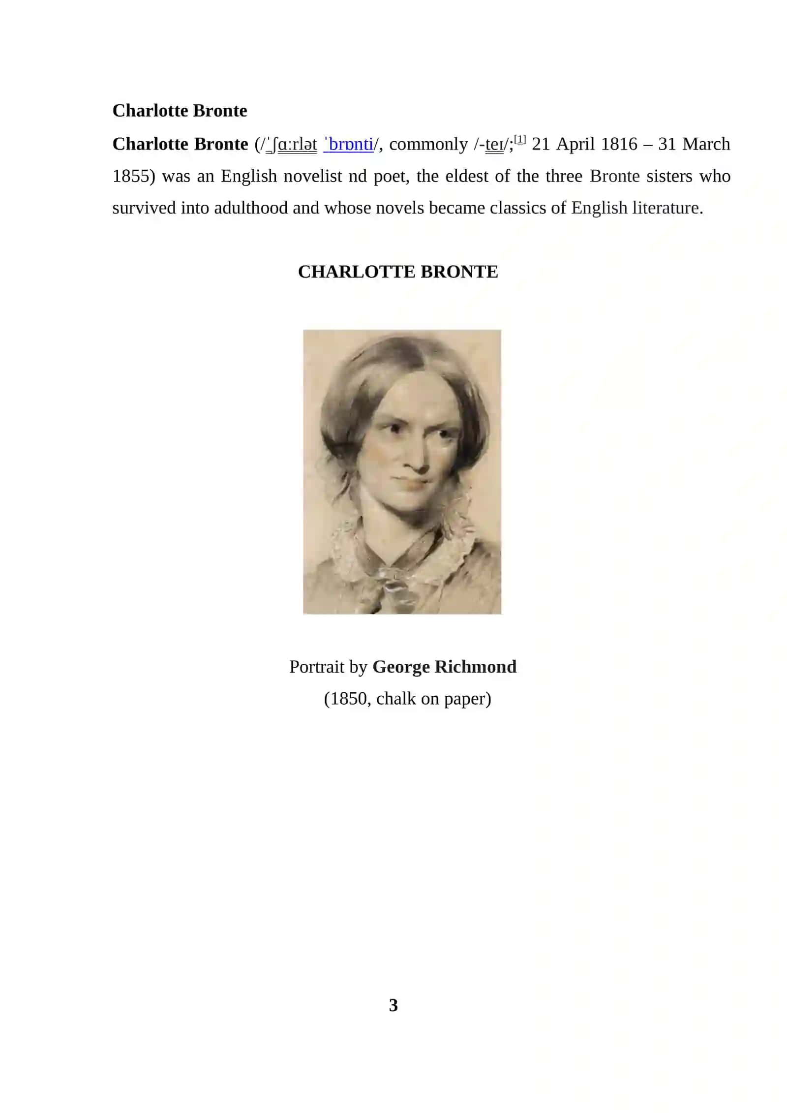 Charlotte Bronte 3