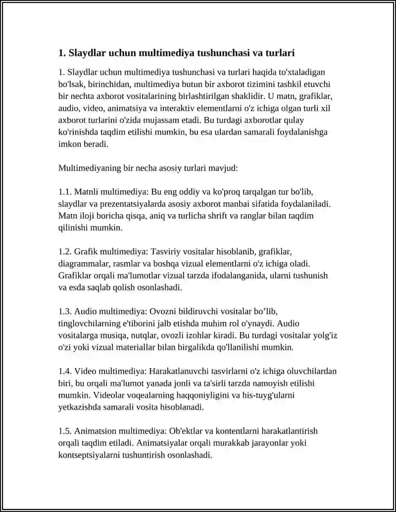 MULTIMEDIADAN AXBOROT TA'MINOTIDA FOYDALANISH. SLAYD 3