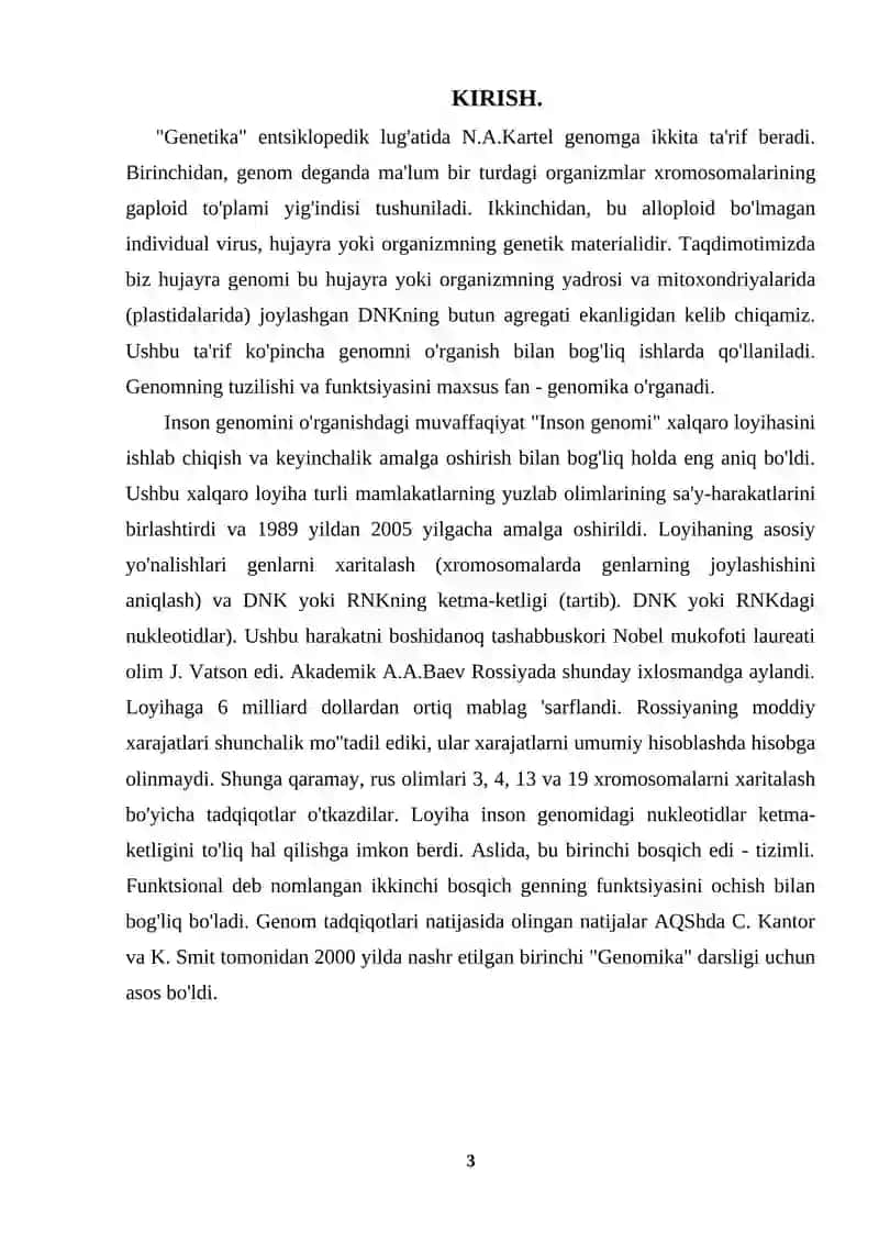 Genomika asoslari faniga kirish 3