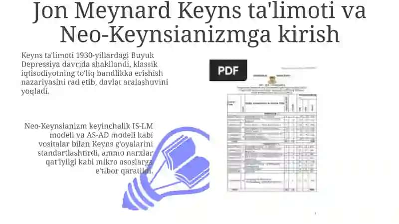 Jon Meynard Keyns ta'limoti va Neo-Keynsianizm 3