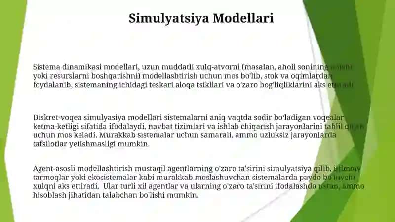 Modellashtirish metodlari va uning xususiyatlari 3