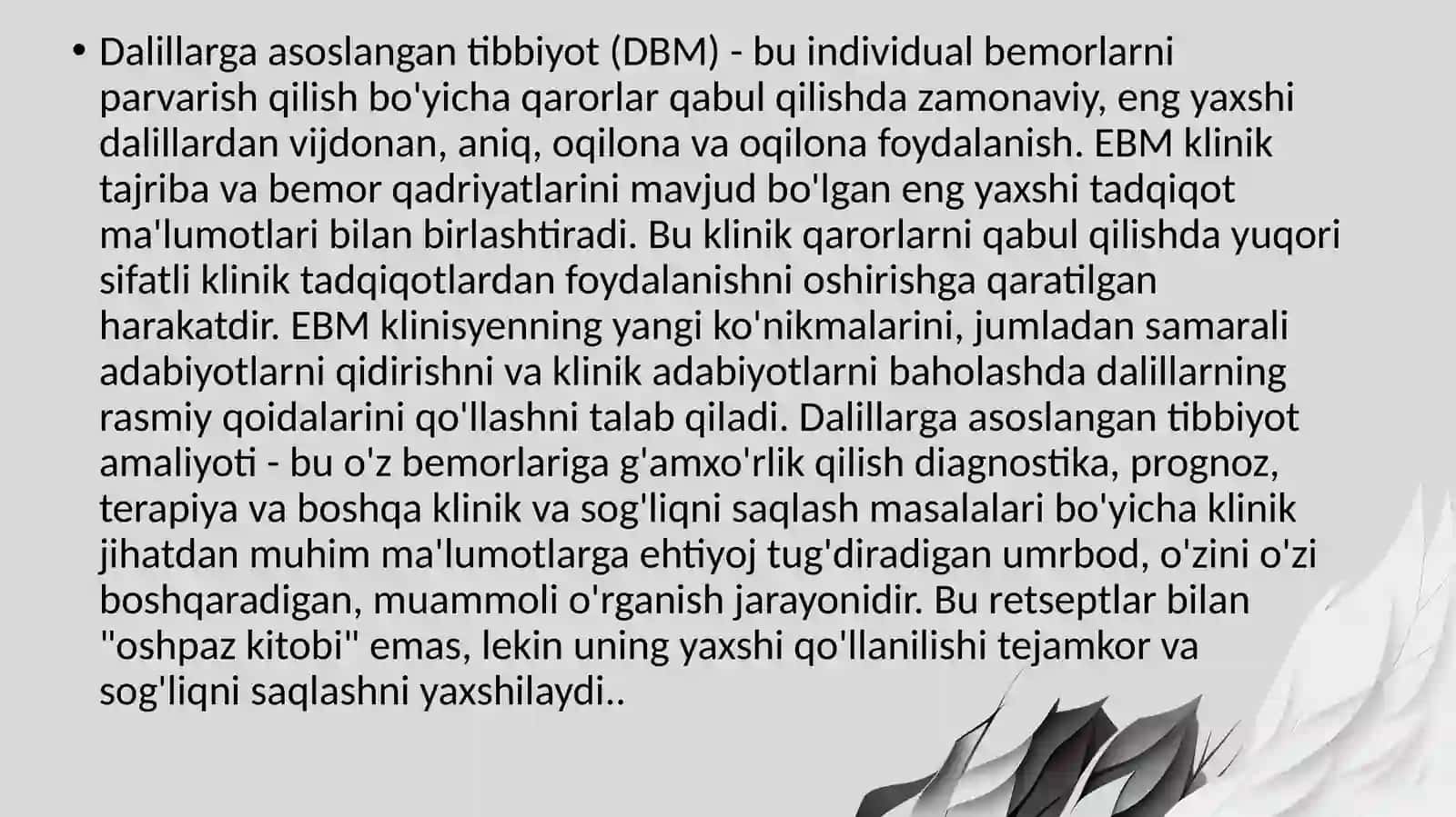 Menejmentda dalillarga asoslangan tibbiyot 3